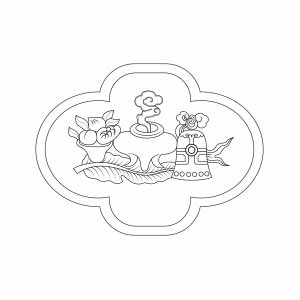 Hoa văn Tĩnh vật, lựu, đào, phật thủ, lư hương, chuông - HVĐV---NGN---LB---013_ver_01