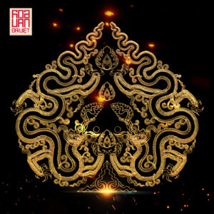 Lá đề trang trí đôi rồng - Bản có hiệu ứng