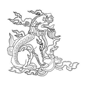 hoa văn Sư tử nhả khói